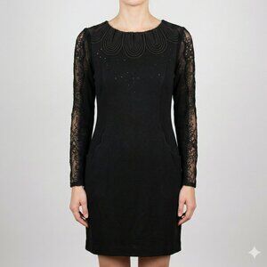 *Lavena Black Embroidered Sequin Dress